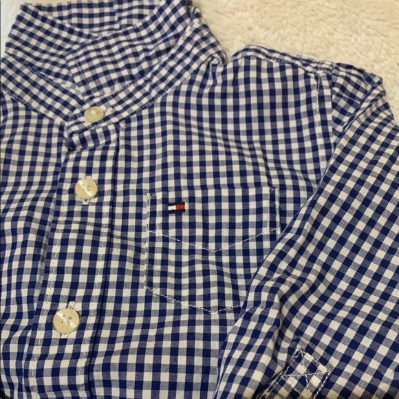 NWOT Tommy Hilfiger Blue Plaid Shirt 18 months - Picture 2 of 2